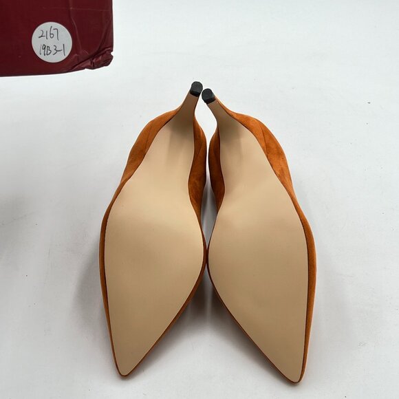 YDN Brown Slip on Loafer Stilettos Heels Pumps Pointy Toe Slide Suede Prom Shoes - Picture 7 of 8